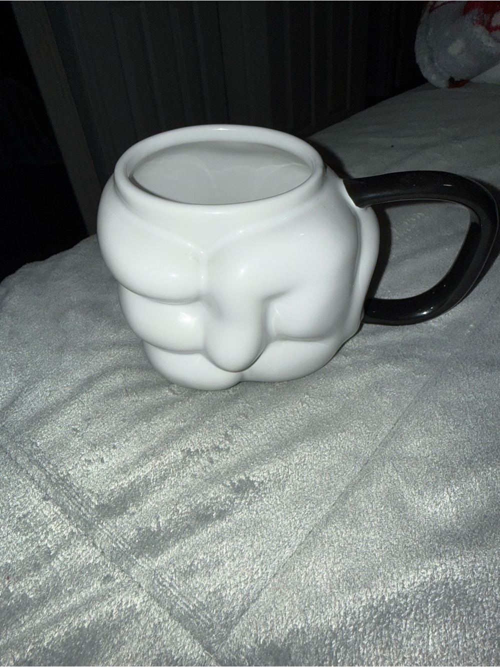 Disney White Sculpted Hand Mug with Black Handle